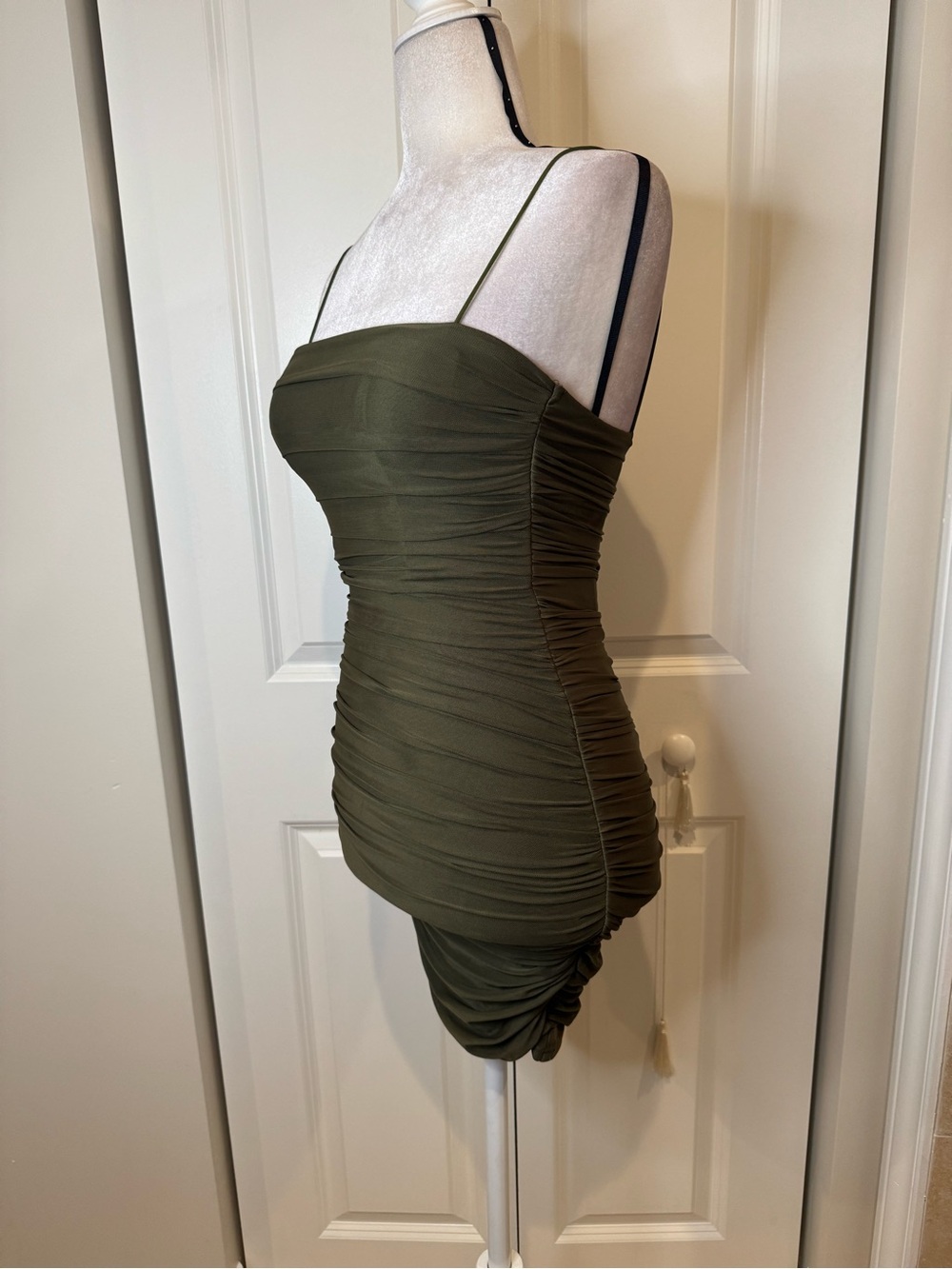 Princess Polly Olive Shivani Ruched Bodycon Mini Dress - Picture 7 of 10